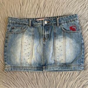Vintage Brooklyn Girl Jeans Jean‎ Mini Skirt Womens Juniors Size 5 Light Denim
